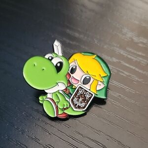Nintendo Yoshi and Zelda Link Inspired Character Enamel Pin